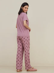 Love Sleep Printed  Night Suit - Anika Fashions