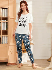 Need More Sleep Printed Night Suit - Anika Fashions