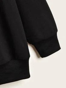 Black Basic Sweat Shirt