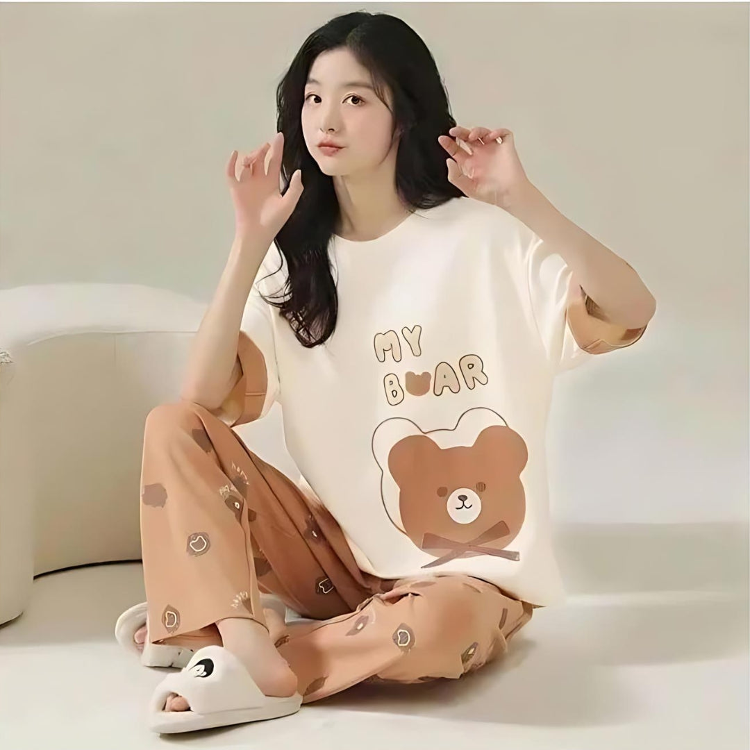 My Bear Printed Night Suit - Anika Fashions