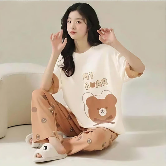 My Bear Printed Night Suit - Anika Fashions