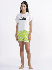 Gossip Printed T-Shirt with Short - Anika Fashions