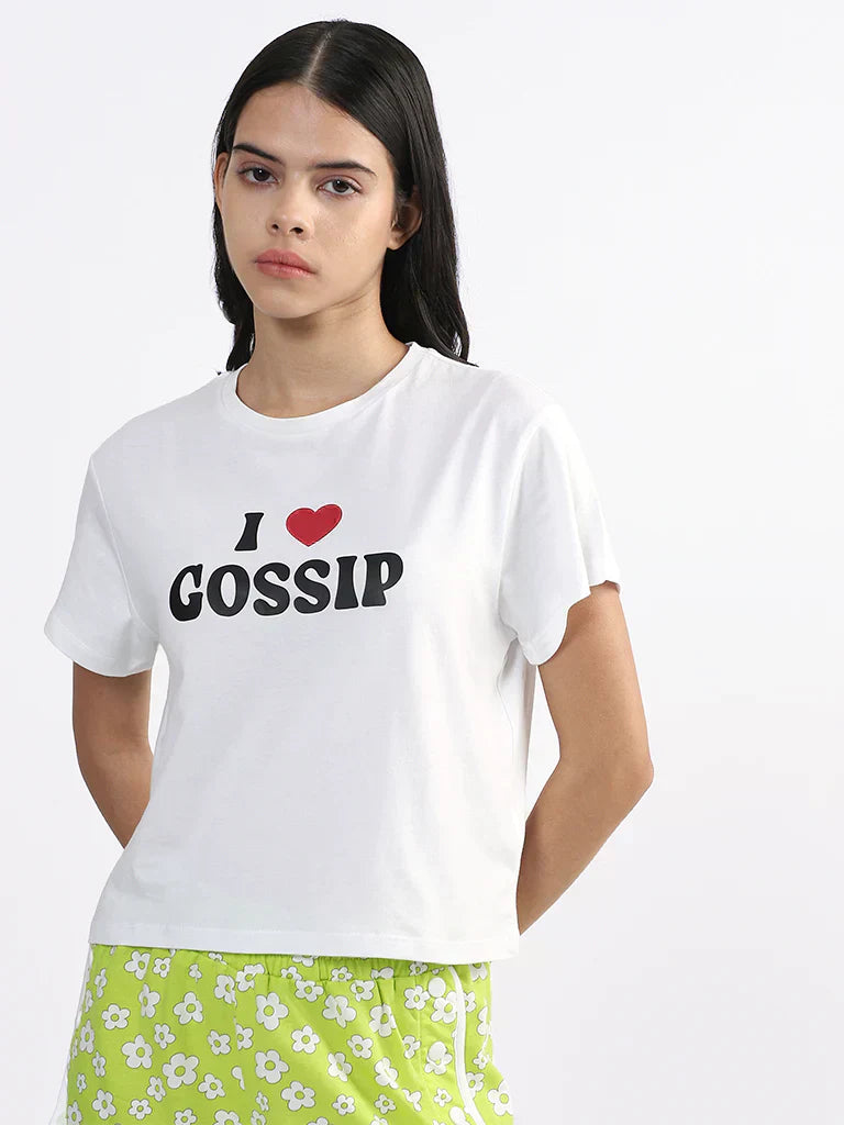 Gossip Printed T-Shirt with Short - Anika Fashions