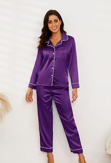 Purple Silk Pj Set