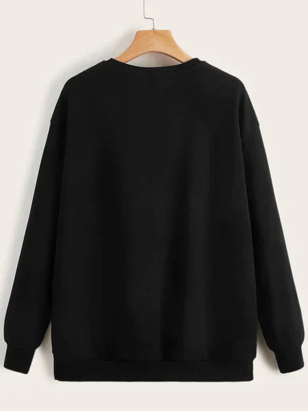 Black Multi Hearts Printed Sweatshirt