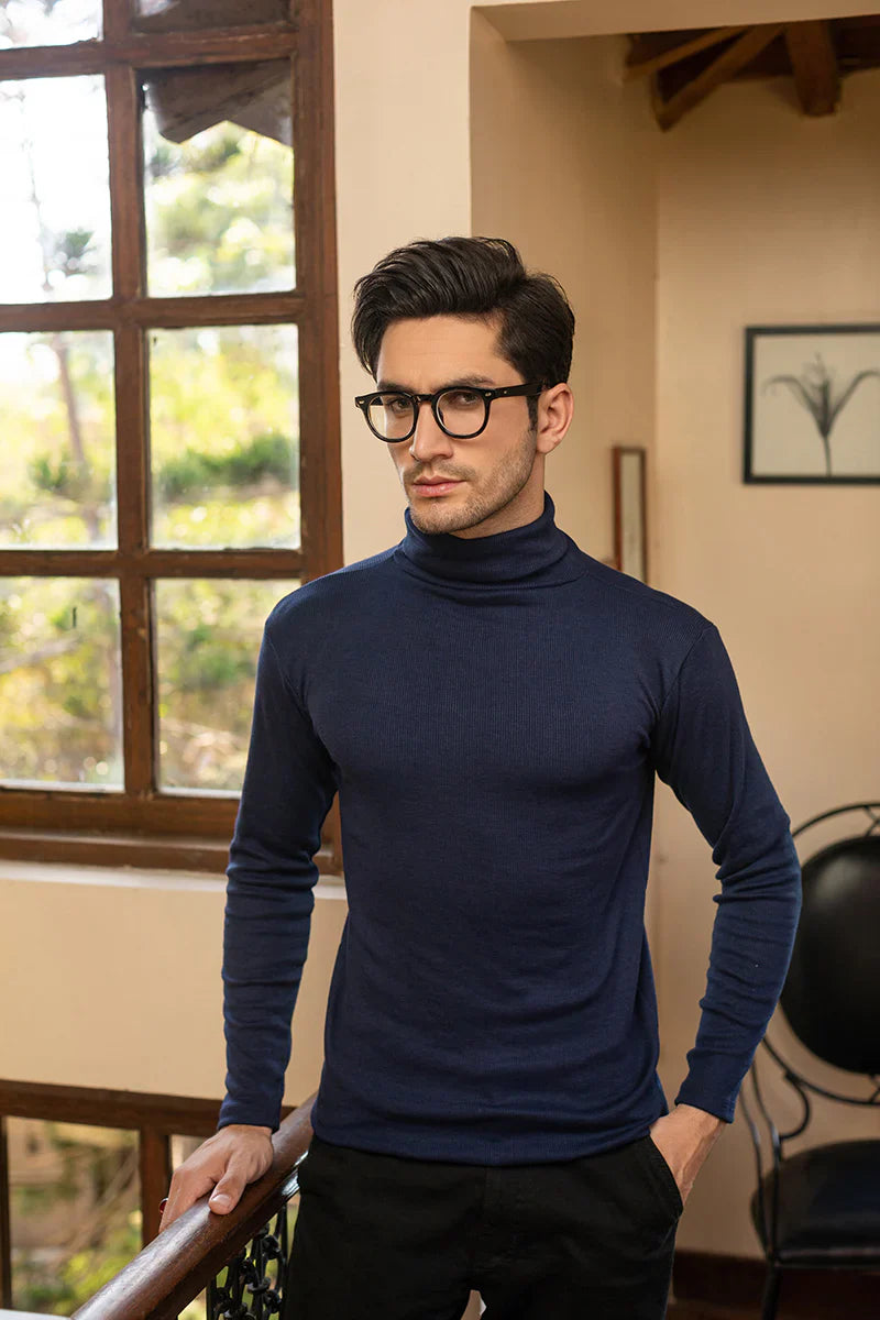 Navy Blue High Neck For Mens