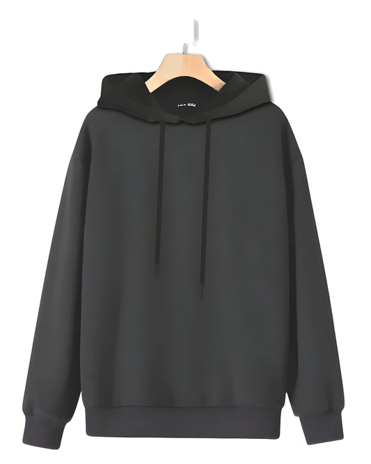 Charcoal With Black Basic Kangaroo Hoodie