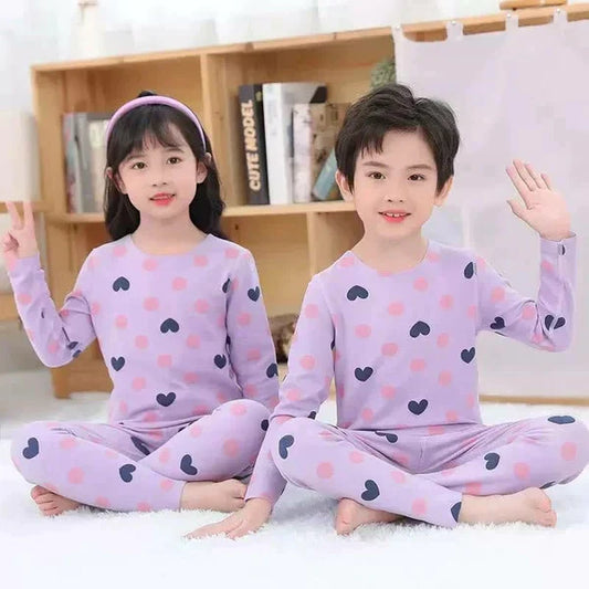 Purple Multi Heart Printed Kids Wear (Each) - Anika Fashions