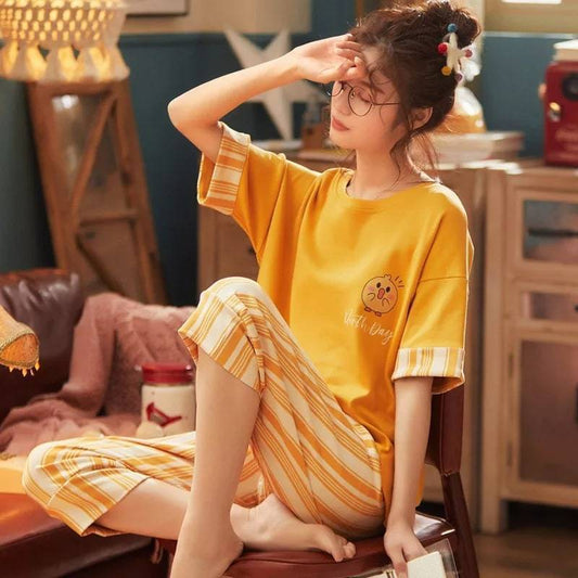 Yellow Duck Printed  Night Suit - Anika Fashions
