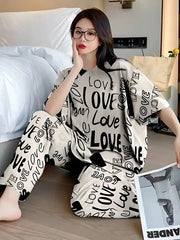 Drop Shoulder Printed Night Suit - Anika Fashions