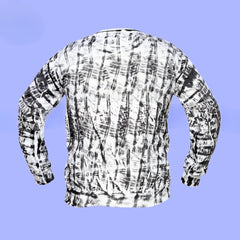 White & Black Random Printed Sweat Shirt For Unisex