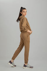 Camel Brown Warm Hoodie And Pant Co-ord Set