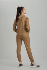 Camel Brown Warm Hoodie And Pant Co-ord Set