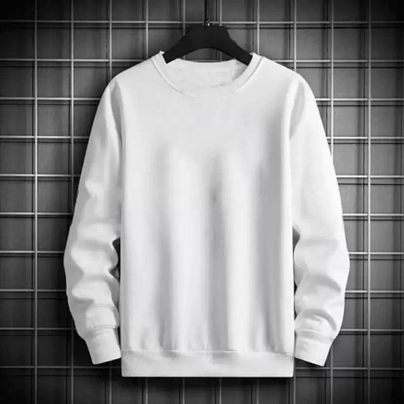 White Basic Sweat Shirt